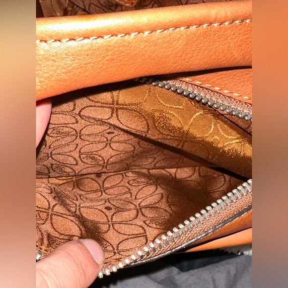 FOSSIL Long Live Vintage Camel Brown Leather Carryall Shoulder Handbag Satchel - Picture 5 of 9